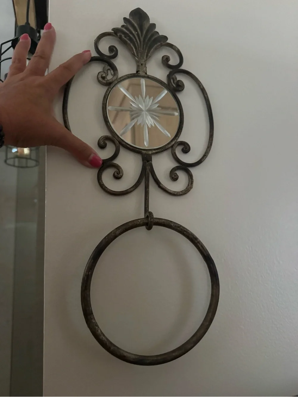 Vintage-Rustic Dark Brown & Muted Gold Wall Towel Ring